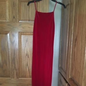 Red velvet dress